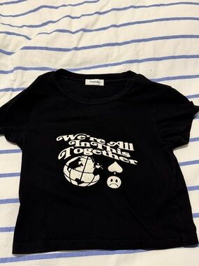 Cry baby Black Graphic Crop Tee - "We're All In This Together"